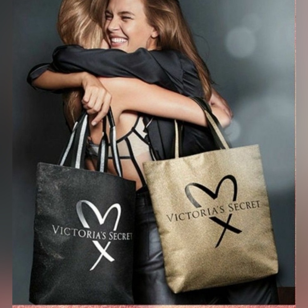 Victoria's Secret‎ Black and Silver Sparkly Tote
